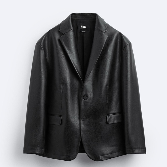 Zara Faux Leather Blazer - Picture 1 of 4